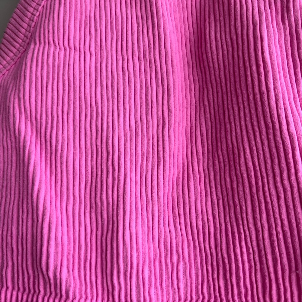 aerie Pink Ribbed Halter Crop Top - Picture 3 of 5